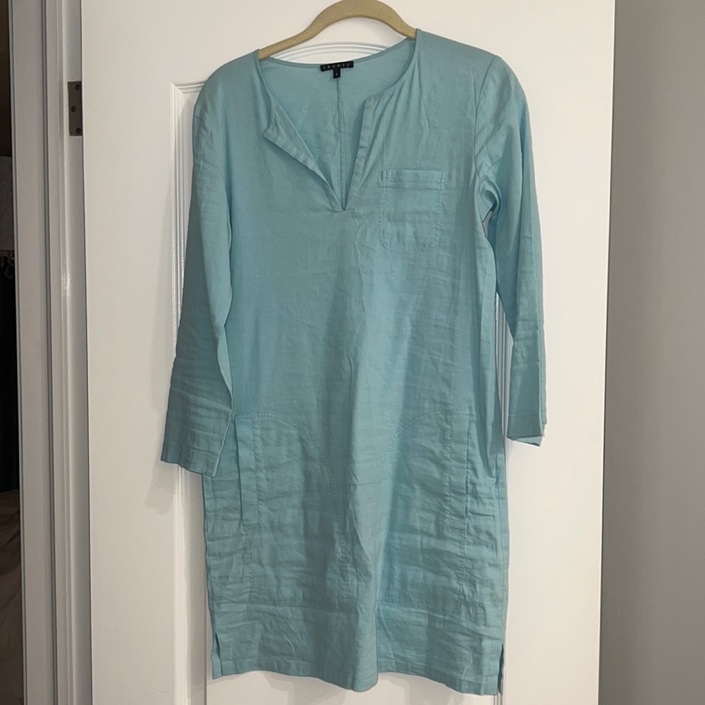 Theory Linen Dress with Pockets